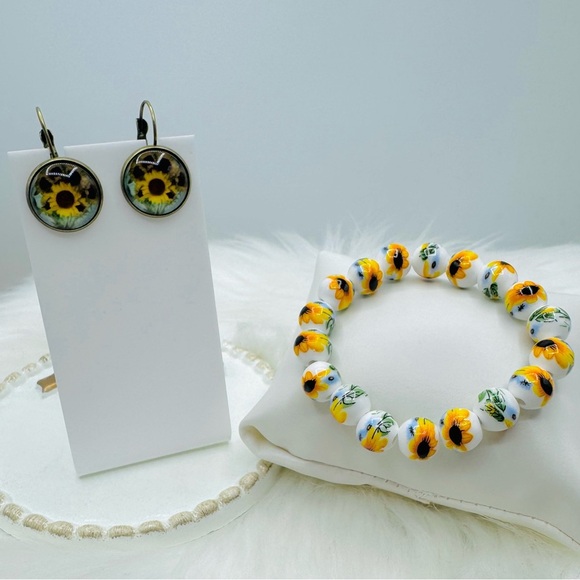 The Sunflower Bracelet & Earring Duo Bundle - Picture 2 of 5